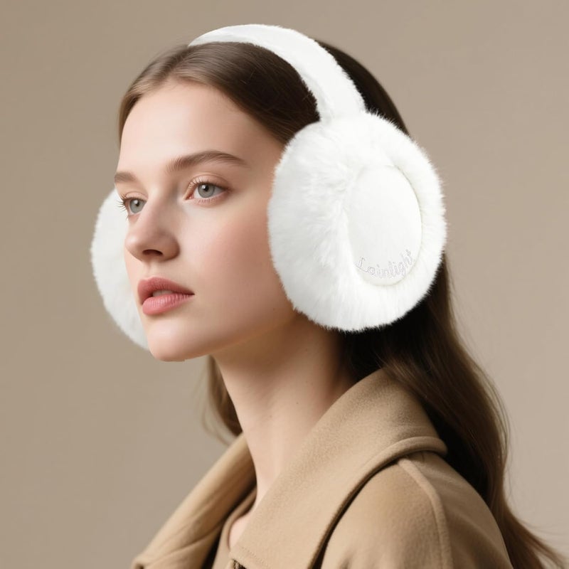 Lainlight Store Ear Muffs for Winter Women Faux Fur Warm Earmuffs Foldable Cute Fuzzy Ear Warmers - Image 5